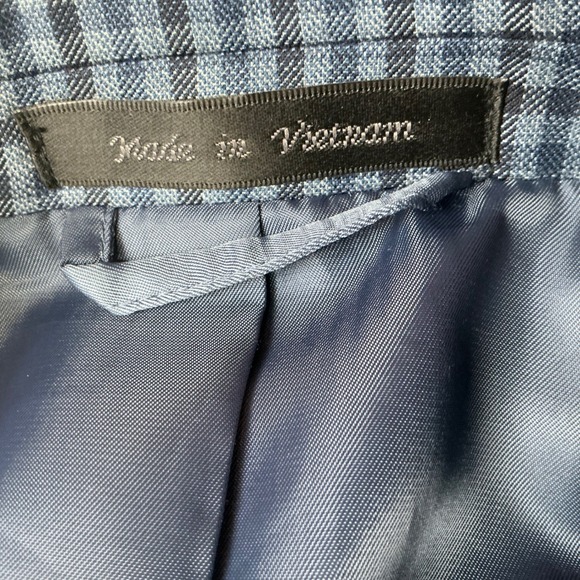 CHAPS Mens Blazer Jacket Blue Plaid Check Sport Coat Blazer Size 48R - Picture 2 of 11